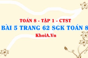 Bài 5 trang 62 SGK Toán 8 Tập 1 Chân trời sáng tạo